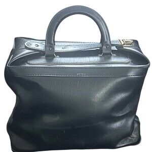 Vintage St. Michael Doctor Bag Satchel Black Vinyl Homa Brass Hardware 1960’s
